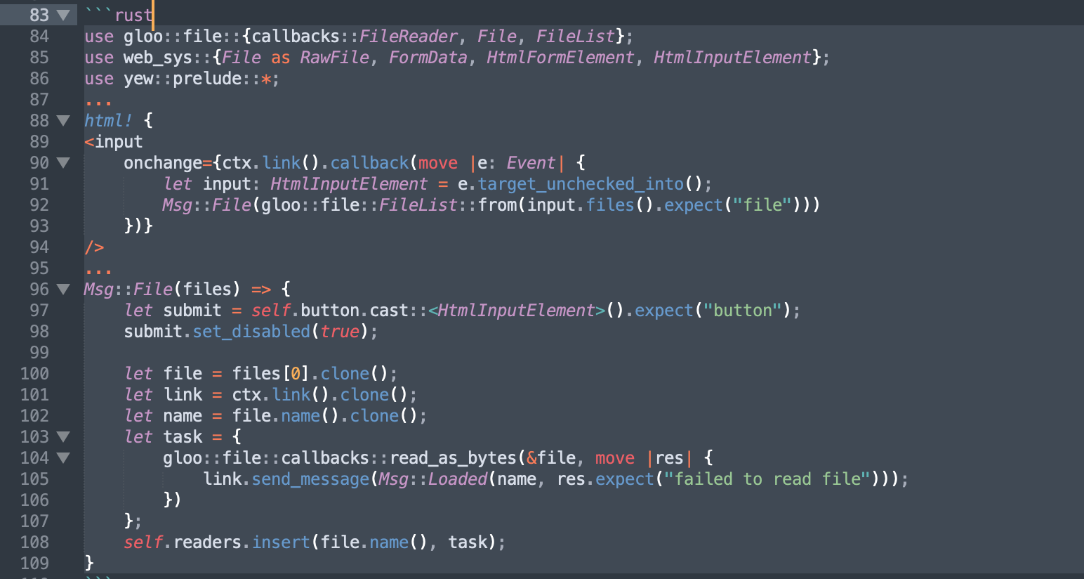 Handling FormData and file inputs in Rust Wasm